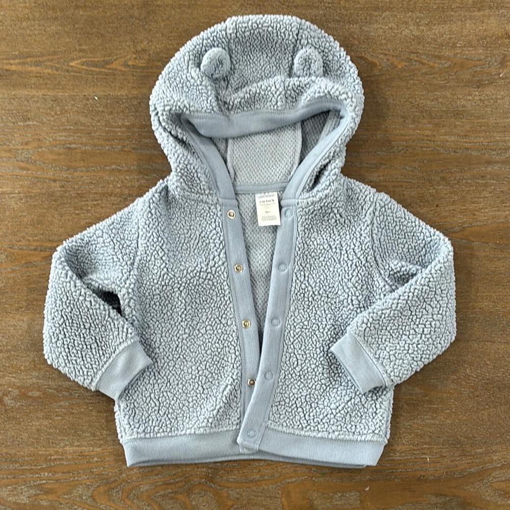 Carter's Blue Sherpa Hoodie with Plush Texture